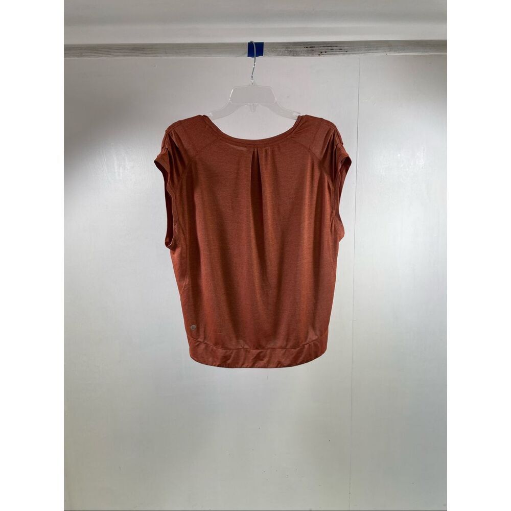 Lululemon Burnt Orange Caps Sleeve Top Size L-XL - Picture 2 of 8